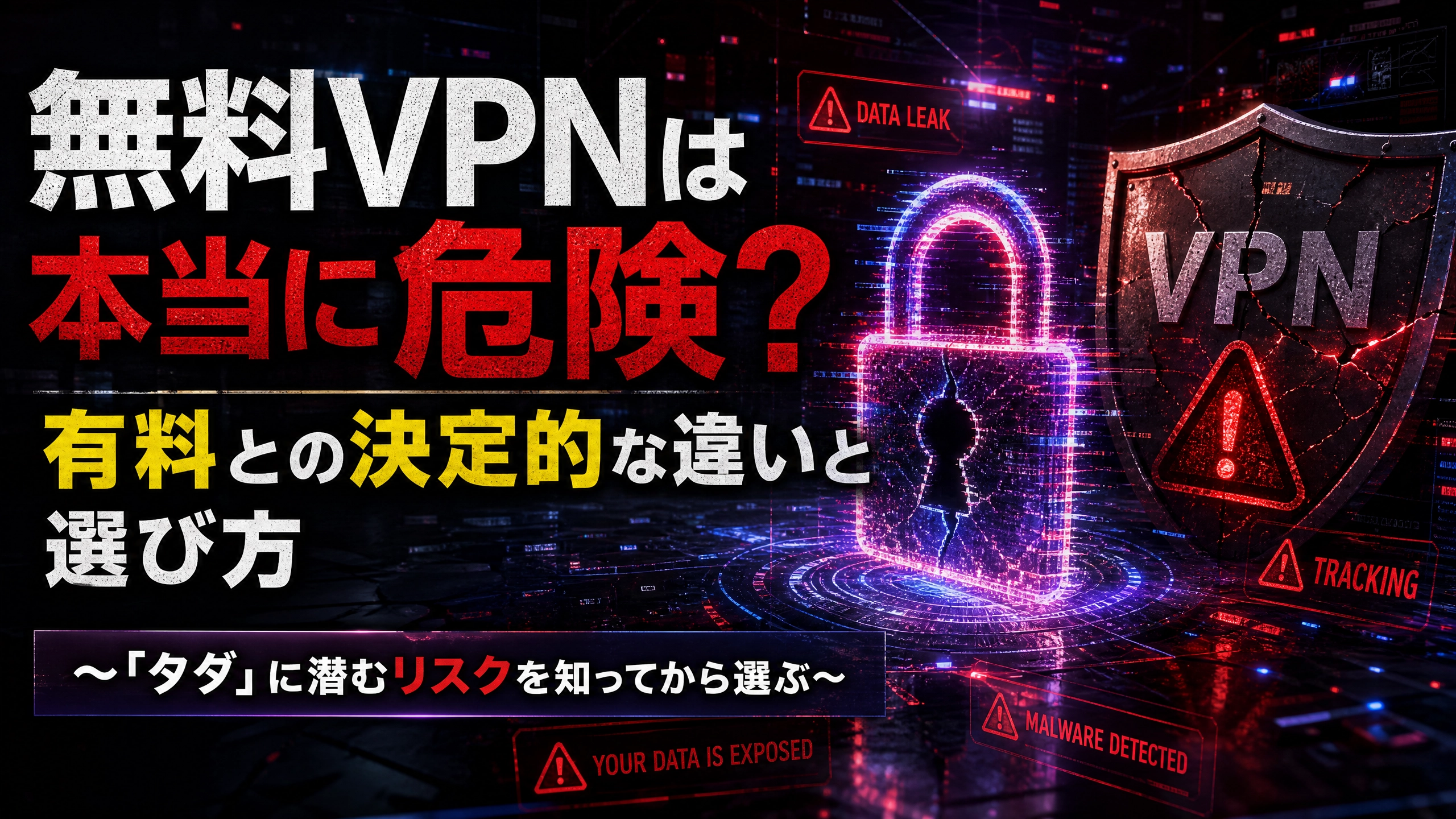 無料VPNは本当に危険？有料との決定的な違いと選び方