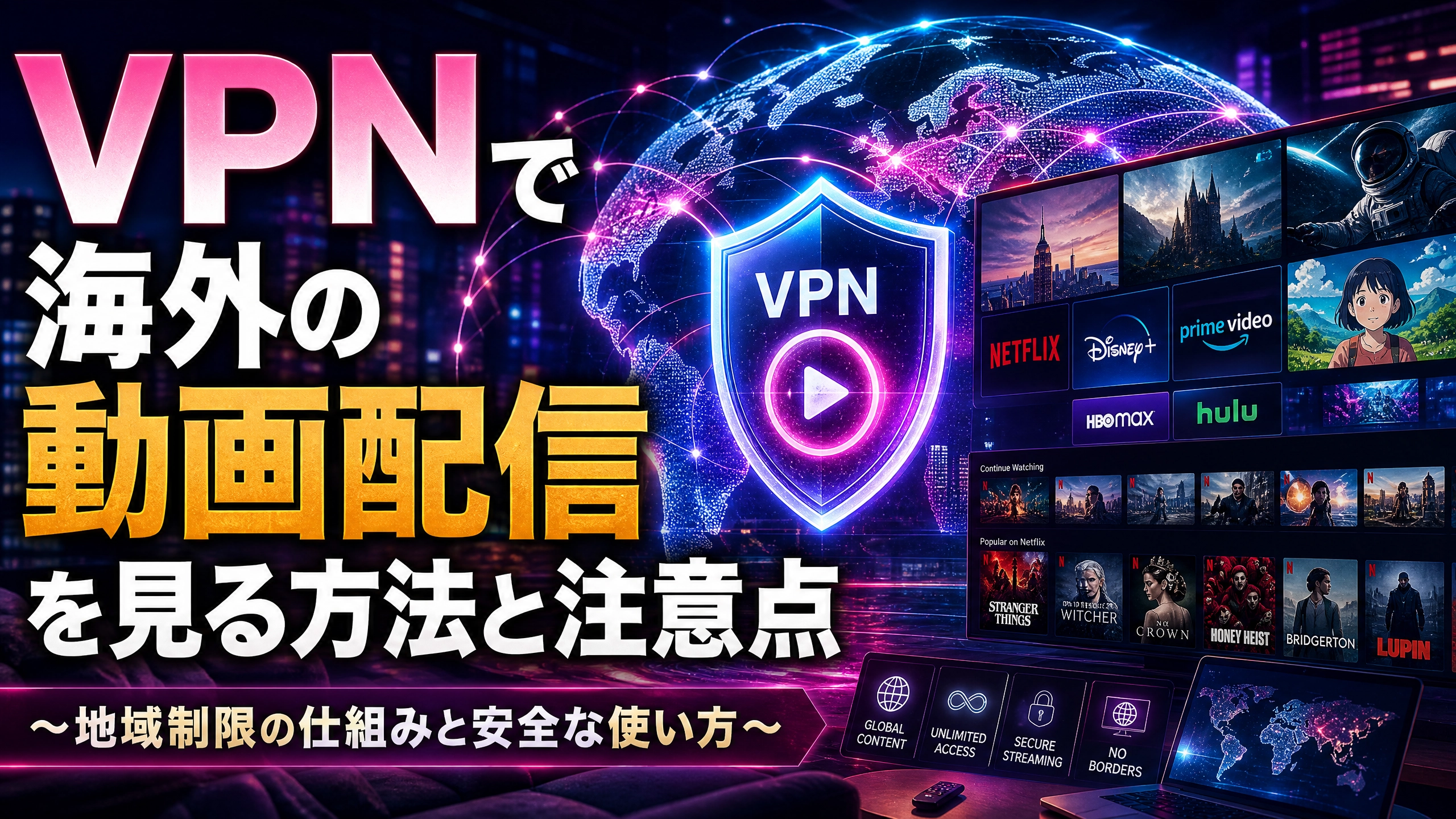 VPNで海外の動画配信を見る方法と注意点｜地域制限の仕組み